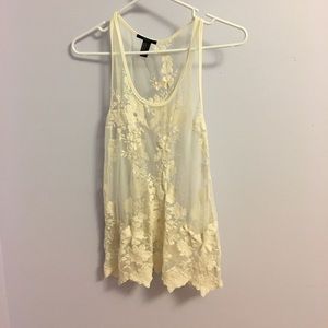 Cream lace tank top